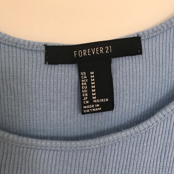 Forever 21 Light Blue Loose Crop Top - Picture 2 of 3